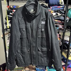 Y2K Vintage Akademiks Grunge Black Parka Jacket Size Xxl